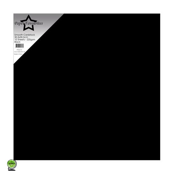 Paper Favourties PFSS514 - Smooth cardstock Black 30,5x30,5 cm 10 ark