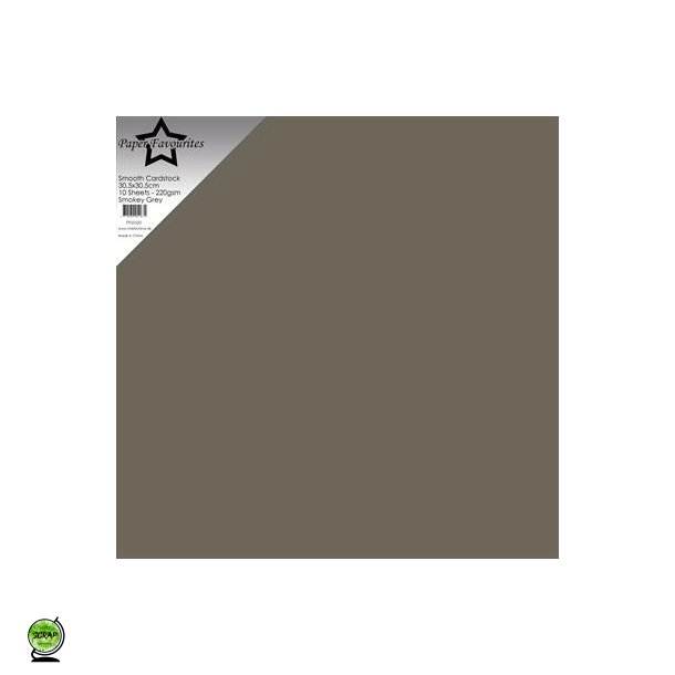 Paper Favourites PFSS520 - Smooth Cardstock Smokey Grey 30,5x30,5 cm 10 ark