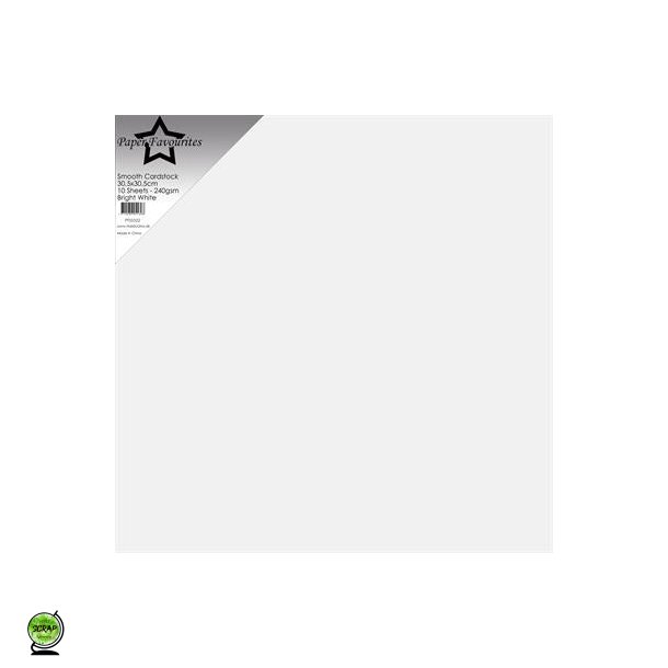 Paper Favourties PFSS522 - Smooth cardstock Bright White 30,5x30,5 cm 10 ark