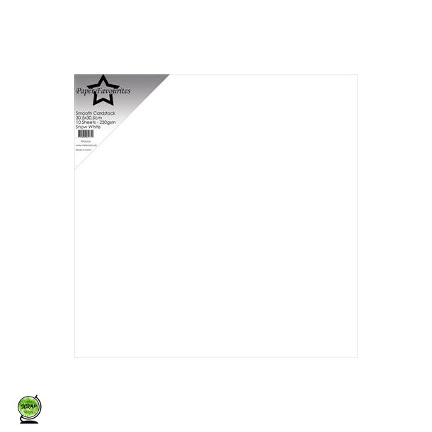 Paper Favourties PFSS524 - Smooth cardstock Snow White 30,5x30,5 cm 10 ark