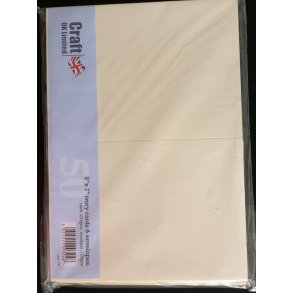 Kort/kuvert 12,7x17,8 cm 50 st ivery