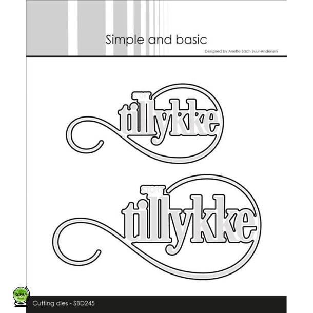 Simple and Basic SBD245 - Dies Tekst Tillykke med snirkler