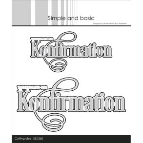 Simple and Basic SBD260 - Dies Tekst konfirmation med snirkler