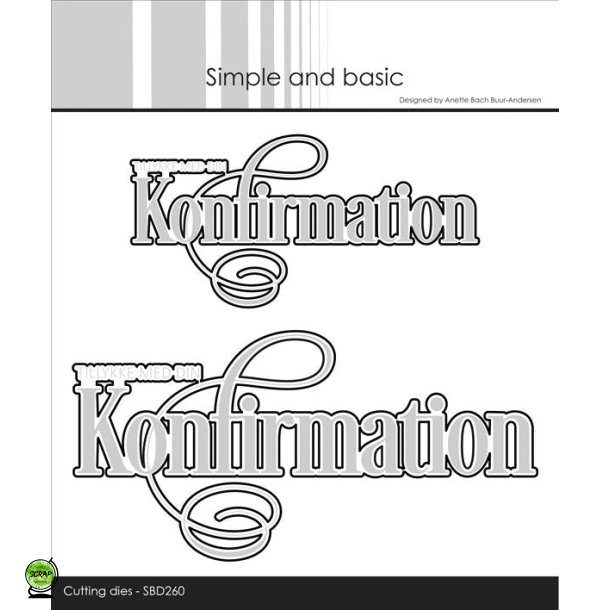 Simple and Basic SBD260 - Dies Tekst konfirmation med snirkler