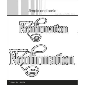 Simple and Basic SB261 - Dies Tekst Nonfirmation med snirkler