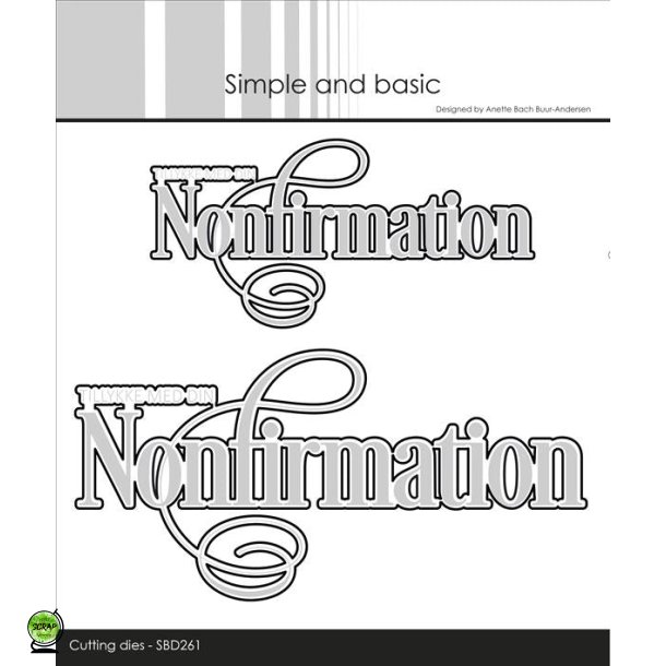Simple and Basic SB261 - Dies Tekst Nonfirmation med snirkler