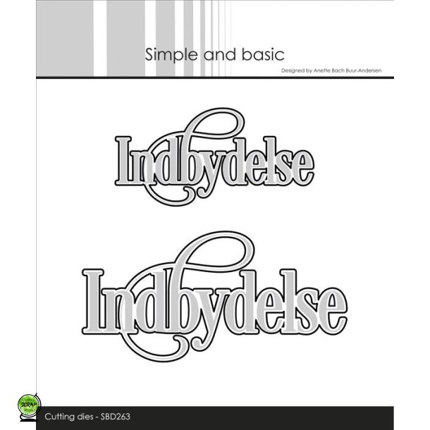Simple and Basic SBD263 - Dies Tekst Indbydelse  med snirkler