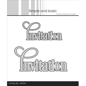 Simple and Basic SBD264 - Dies Tekst Invitation med snirkler