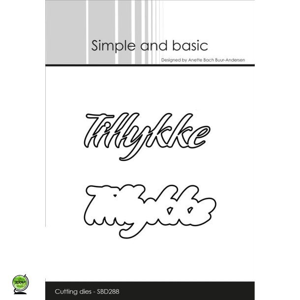 Simple and Basic SBD288 - Dies Tekst Tillykke med skygge