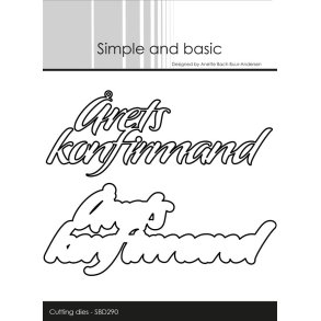 Simple and Basic SBD290 - Dies tekst rets konfirmand med skygge