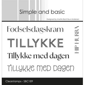 Simple and Basic SBC189 - Stempel Tillykke med dagen