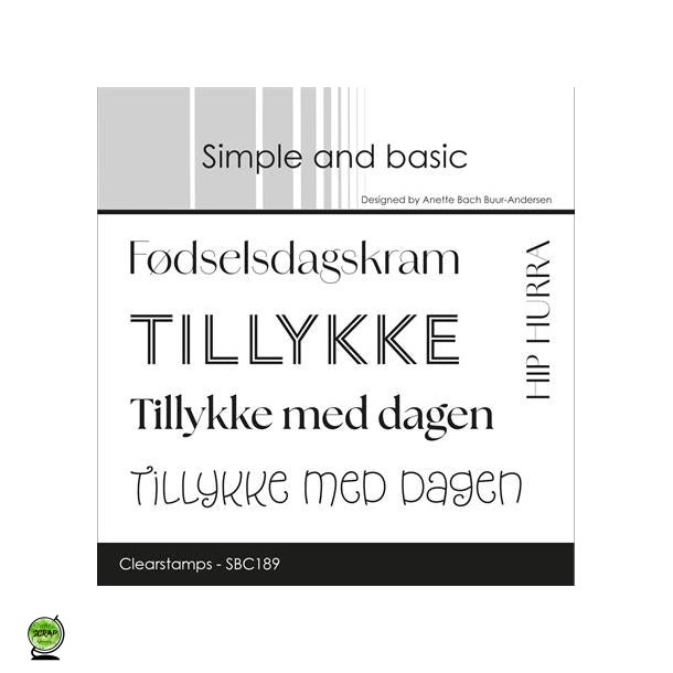 Simple and Basic SBC189 - Stempel Tillykke med dagen