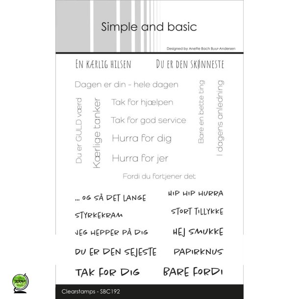 Simple and Basic SBC192 - Stempel tekst "en krlig hilsen"