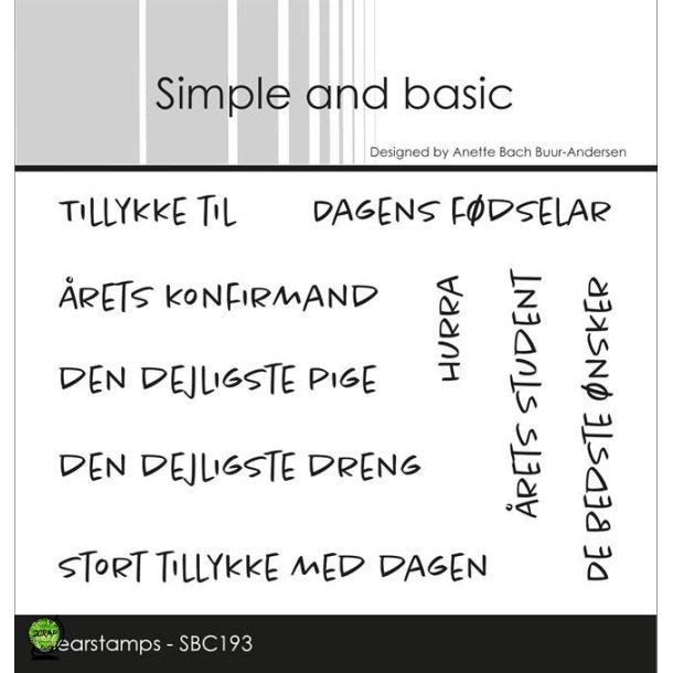 Simple and Basic SBC193 - Stempel tekst "Tillykke til" 1