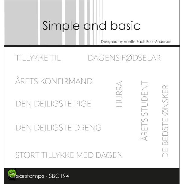 Simple and Basic SBC194 - Stempel tekst "Tillykke til" 2
