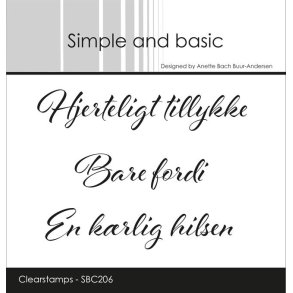 Simple and Basic SBC206 - Stempel Hjertelig tillykke