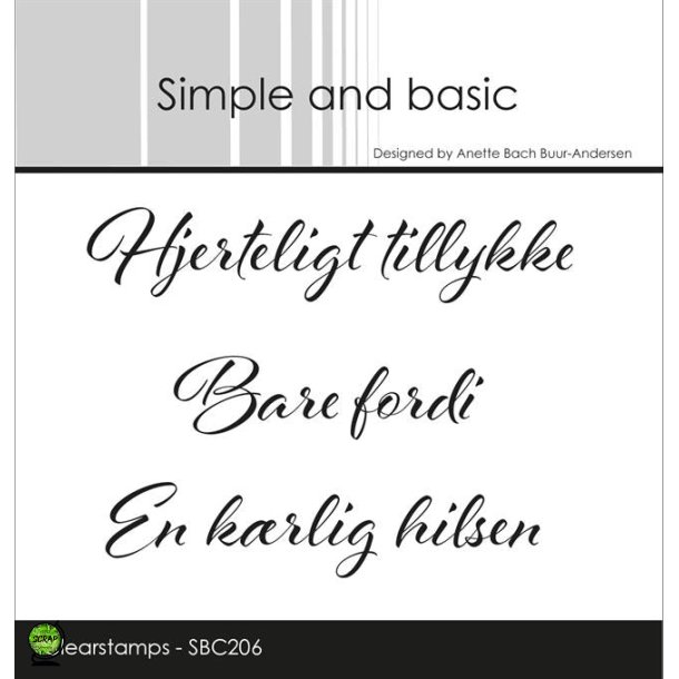 Simple and Basic SBC206 - Stempel Hjertelig tillykke
