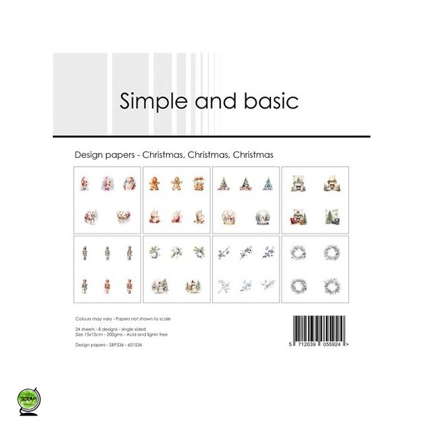 Simple and Basic SBP536 - Christmas, christmas, christmas 15x15 cm
