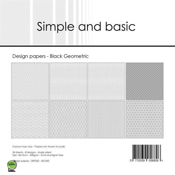 Simple and Basic SBP543 - Black Geometric 15x15 cm