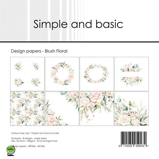 Simple and Basic SBP546 - Blush Floral 15x15 cm