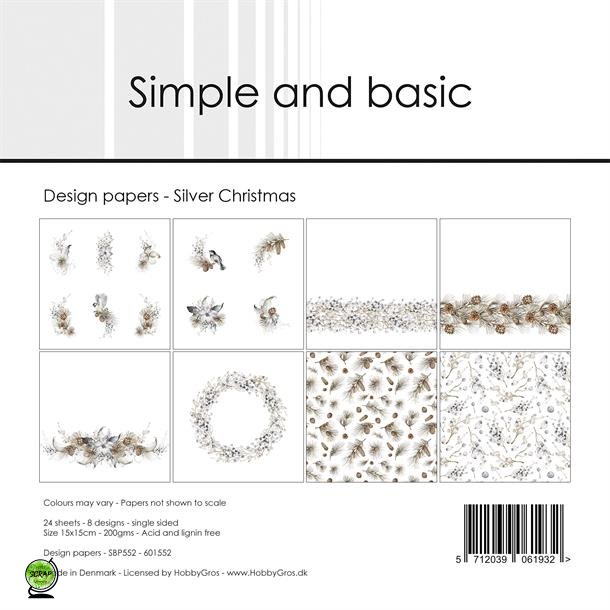 Simple and Basic SBP552 - Silver Christmas 15x15 cm