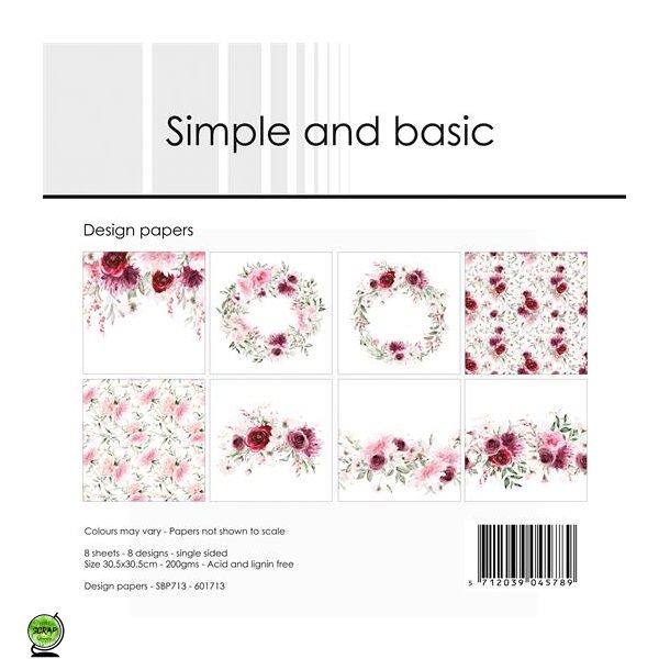 Simple and Basic SBP713 - Watercolour roses st 30*30 cm
