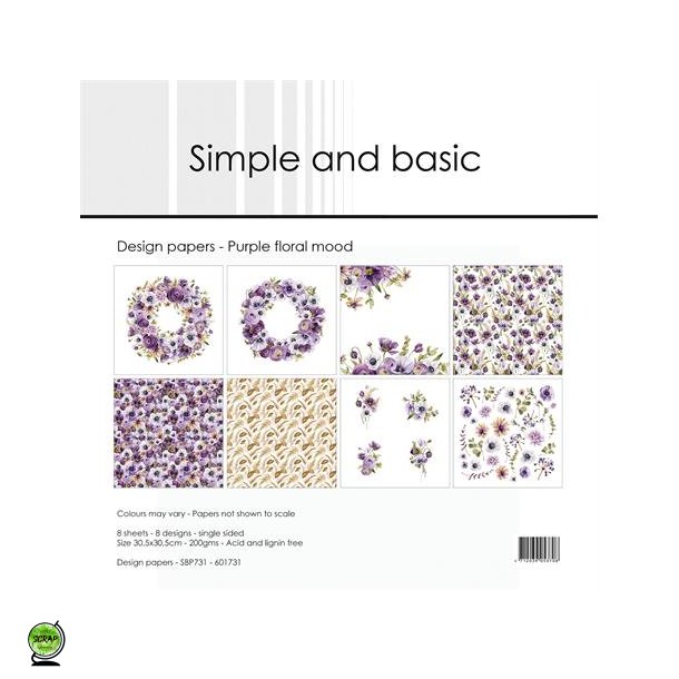 Simple and Basic SBP731 - Purple floral mood 30,5x30,5 cm