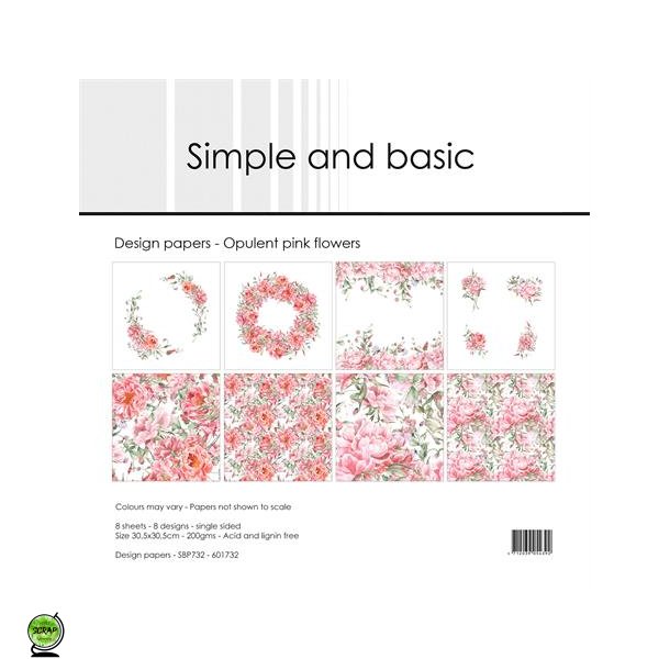 Simple and Basic SBP732 - Opulent pink flowers 30,5x30,5 cm