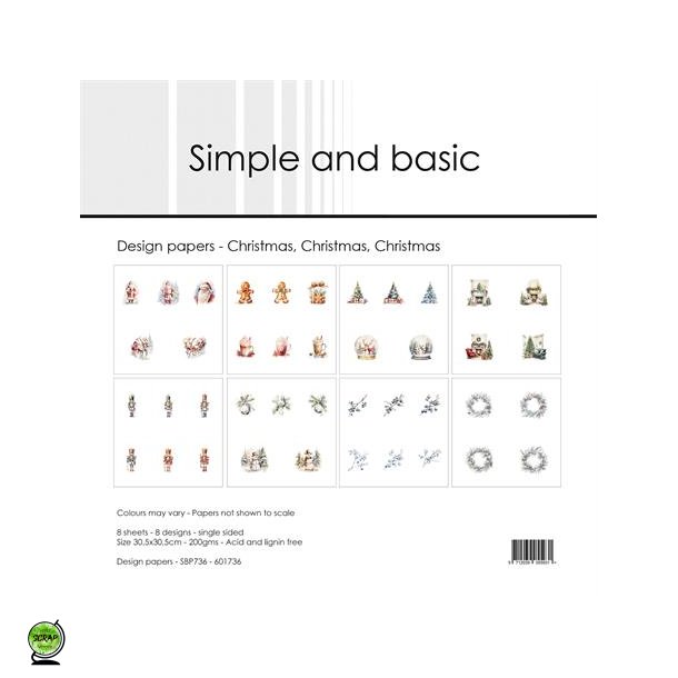 Simple and Basic SBP736 - Christmas, christmas, christmas 30,5x30,5 cm