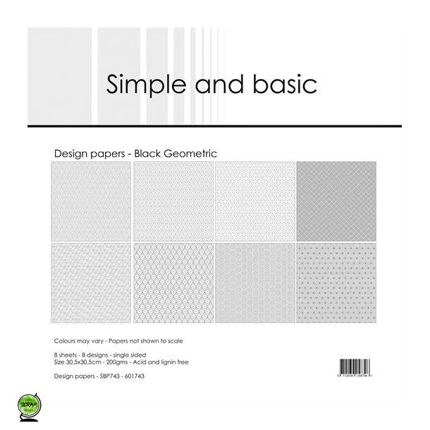 Simple and Basic SBP743 - Black Geometric 30,5x30,5 cm