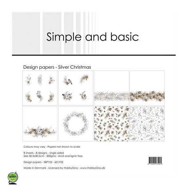 Simple and Basic SBP752 - Silver Christmas 30,5x30,5 cm