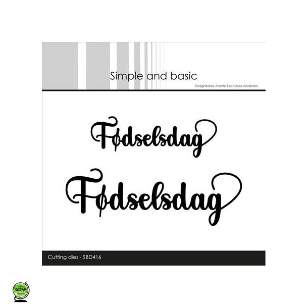 Simple and Basid SBD416 - Dies tekst fdselsdag 2 strrelser
