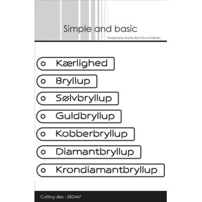 Simple and Basic SBD447 - Dies Tags set med danske tekster