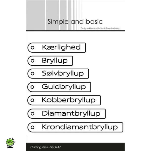 Simple and Basic SBD447 - Dies Tags set med danske tekster