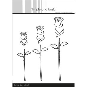 Simple and Basic SBD449 - Dies Roser st med 3 stk.