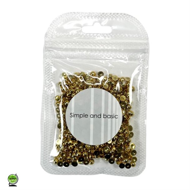 Simple and Basic SBA562 - Halvperler 4 mm polished gold