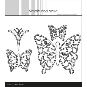 Simple and Basic SBD531 - Dies Butterflies outline