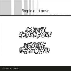 Simple and Basic SBD576 - Dies Tekst Merry Christmas/Happy new year