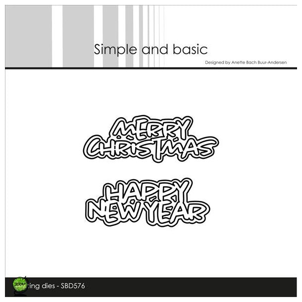 Simple and Basic SBD576 - Dies Tekst Merry Christmas/Happy new year