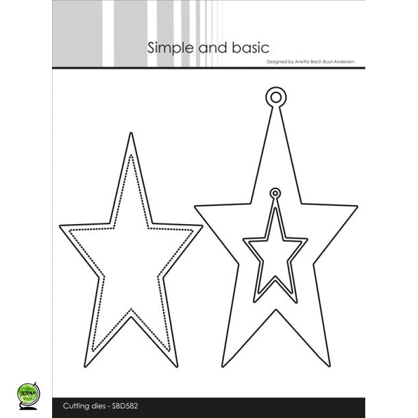 Simple and Basic SBD582 - Dies Oblong Stars with tag