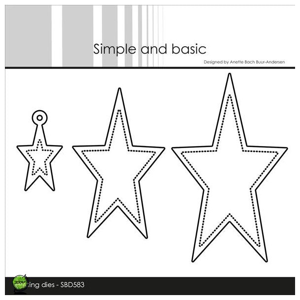 Simple and Basic SBD583 - Dies Oblong Stars 2 with tag