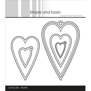 Simple and Basic SBD584 - Dies Oblong Hearts with tag