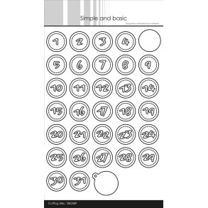 Simple and Basic SBD589 - Dies Numbers in a circle