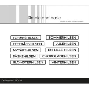 Simple and Basic SBD610 - Dies all in one plate tekster hilsner
