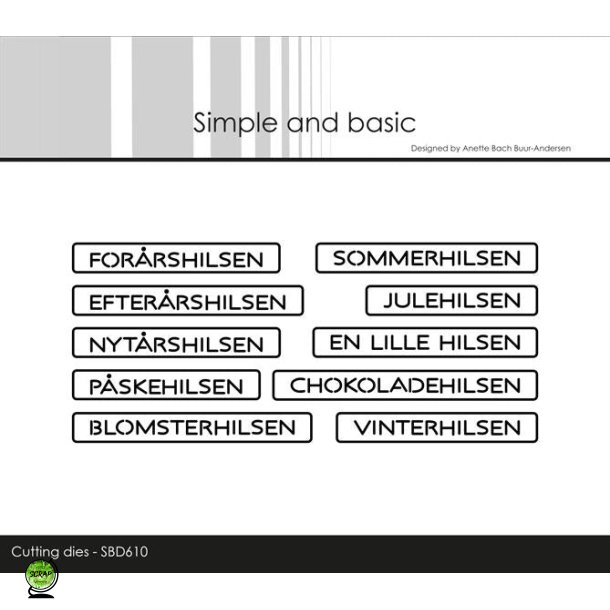 Simple and Basic SBD610 - Dies all in one plate tekster hilsner