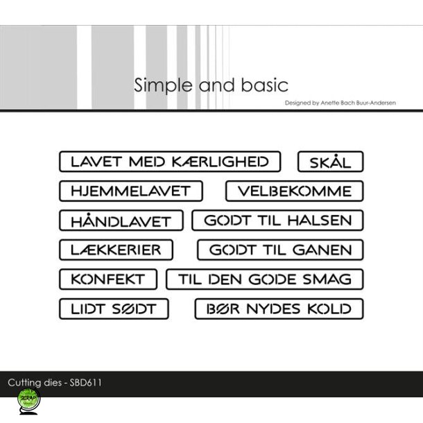 Simple and Basic SBD611 - Dies all in one plate tekster hjemmelavet