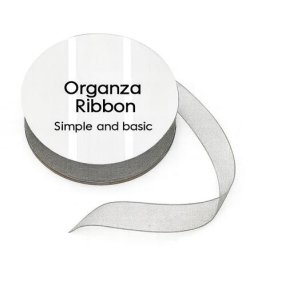 Simple and Basic SBA403 - Organza ribbon Grey 8mm x 10m