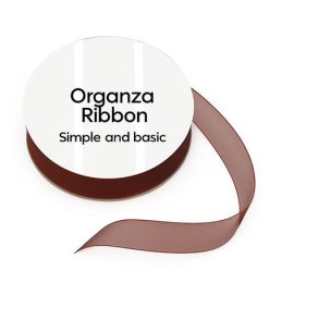 Simple and Basic SBA408 - Organza ribbon Rusty brown 8mm x 10m
