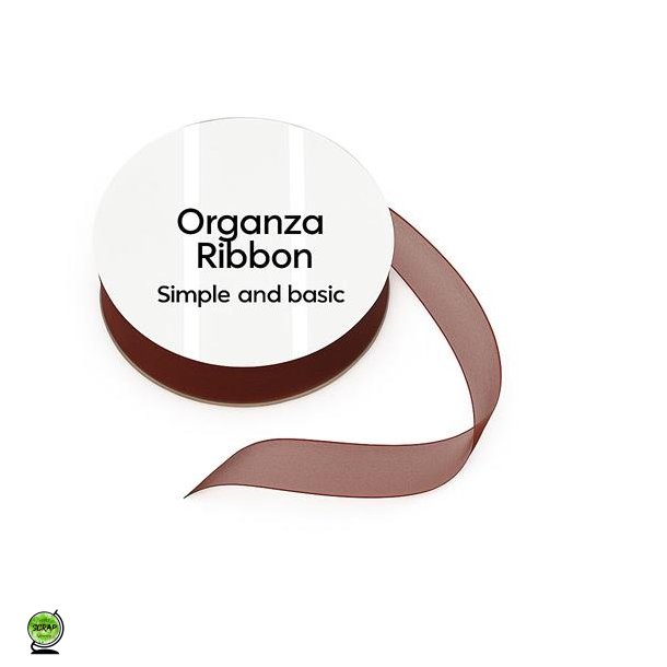 Simple and Basic SBA408 - Organza ribbon Rusty brown 8mm x 10m