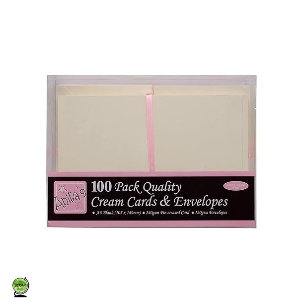 Kort/kuvert A6 50 st creme/ivory